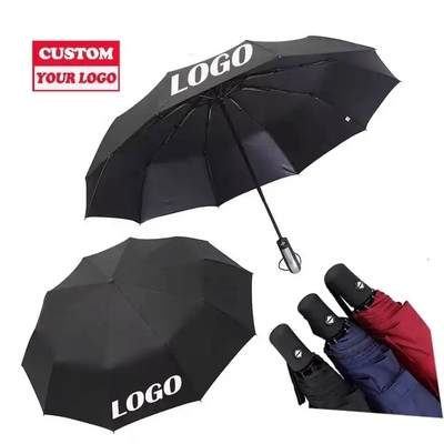 190T tecido de nylon logotipo personalizado Imprimir Proteção UV guarda-chuva dobrável para todos em 1