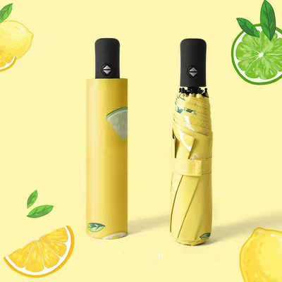 Impressão personalizada de desenhos animados de cerejeiras 3 guarda-chuva dobrável do mercado com tecido de nylon 190T