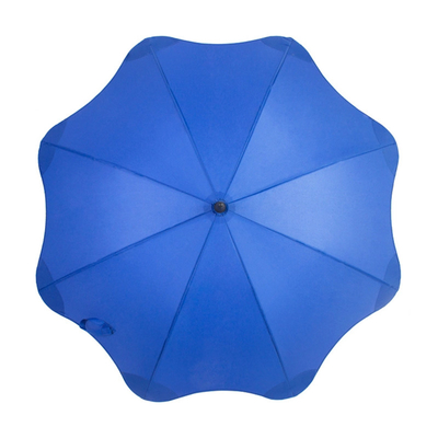 8 costelas redondas, canto redondo, resistente ao vento, pontas de segurança retas, guarda-chuva com logotipo impresso.