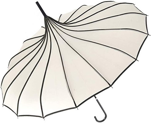 Guarda-chuva de celebração de casamento em estilo vintage com alça longa e design aberto