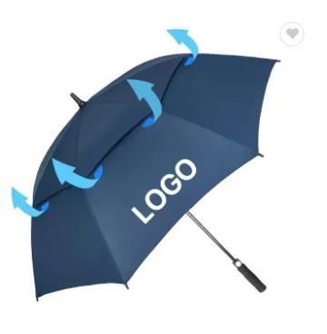Controle Semi-automático Tudo em 1 Função Logotipo personalizado Guarda-chuva de golfe com grande dossel