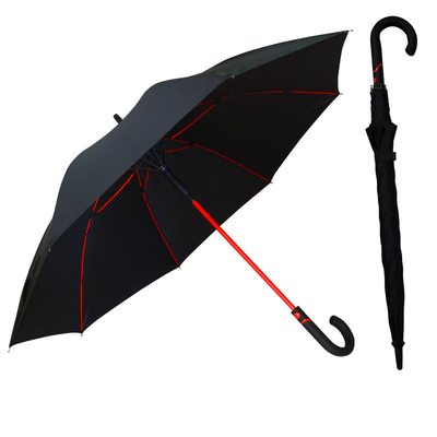 Um guarda-chuva de golfe de fibra de vidro vermelho de luxo personalizado com design reto e material Pongee