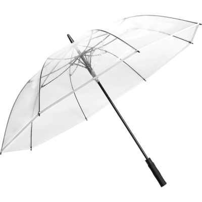 Quadro metálico Automático de longo punho guarda-chuva POE para cobertura de chuva clara e transparente