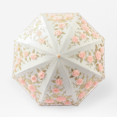 Ponge Panel Lace bordado guarda-chuva de tigre para proteção UV e sombreador