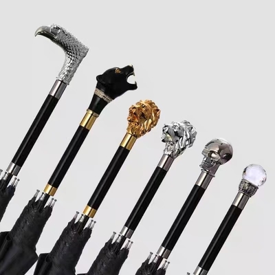 Cabeça de Animal Japonês Preto Custom Straight Bar Paraguas para Personalidades Criativas