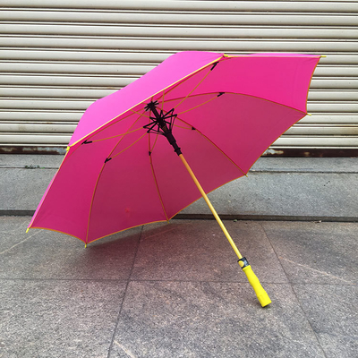 Semi-automático direto guarda-chuva de golfe de punho longo com design de fibra de cor contemporânea