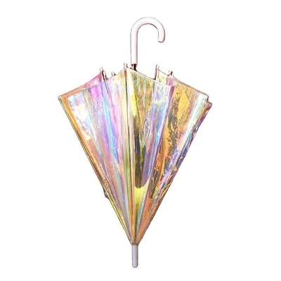 Adulto Iridescente Um guarda-chuva de mudança de cor com design especial e brilho refletor