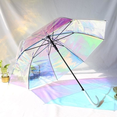 Adulto Iridescente Um guarda-chuva de mudança de cor com design especial e brilho refletor