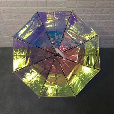 Adulto Iridescente Um guarda-chuva de mudança de cor com design especial e brilho refletor
