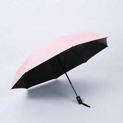 Garrafa revestida de borracha Vinyl protetor solar Anti-ultravioleta Sol e chuva Dual- plegável guarda-chuva