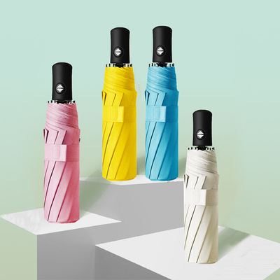 3 guarda-chuva automática de viagem dobrável com impressão personalizada e logotipo do cliente
