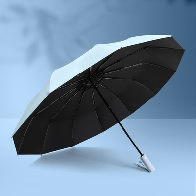 Material do painel Pongee Grande guarda-chuva de publicidade dobrável para sol e chuva dupla