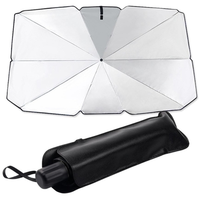 140cm Diâmetro aberto Automóvel Sol guarda-chuva-bloco de calor com controle manual e martelo de segurança