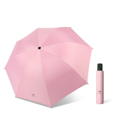 Custo de amostra grátis Promoção de estoque Proteção solar de mão aberta Guarda-chuva UV dobrável