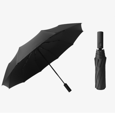 Quadro de aço totalmente automático e à prova de vento Triple plegável 10K guarda-chuva para homens e mulheres
