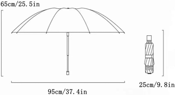 Adulto manual guarda-chuva de arco-íris aberto com faixa refletora segurança 3 guarda-chuva dobrável