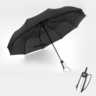 Manopla de plástico de 23 polegadas 10K 190T Pongee Automático Pára-chuva dobrável para campanhas escolares