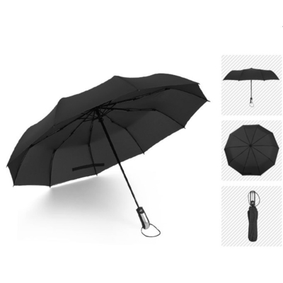 Manopla de plástico de 23 polegadas 10K 190T Pongee Automático Pára-chuva dobrável para campanhas escolares