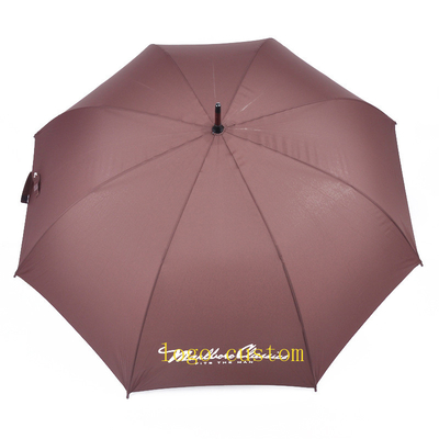 Protector solar totalmente automático guarda-chuva de golfe de punho longo com gancho inclinado e logotipo personalizado