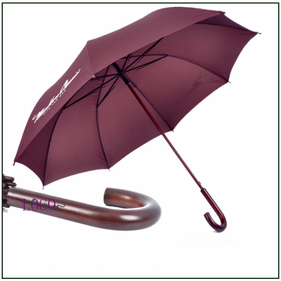 Protector solar totalmente automático guarda-chuva de golfe de punho longo com gancho inclinado e logotipo personalizado