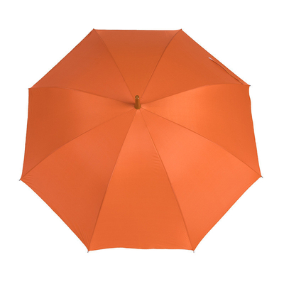 Auto-abre guarda-chuva de corpo inteiro laranja logotipo do banco personalizado gancho de 100cm de diâmetro