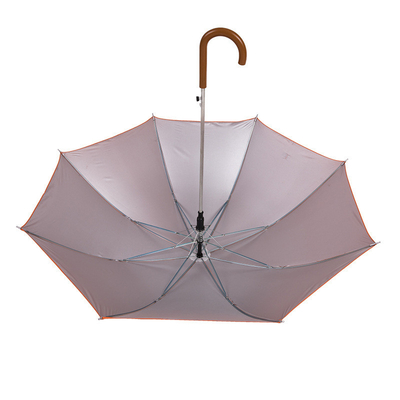 Auto-abre guarda-chuva de corpo inteiro laranja logotipo do banco personalizado gancho de 100cm de diâmetro