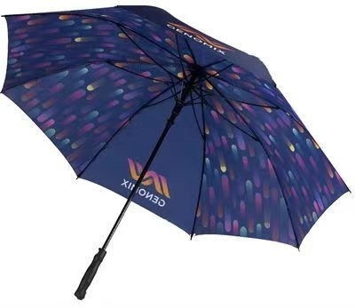 Popular logotipo personalizado e padrão Sublimação guarda-chuva com cabo de revestimento de borracha