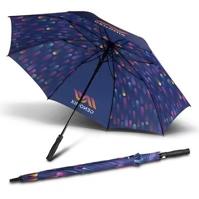Popular logotipo personalizado e padrão Sublimação guarda-chuva com cabo de revestimento de borracha