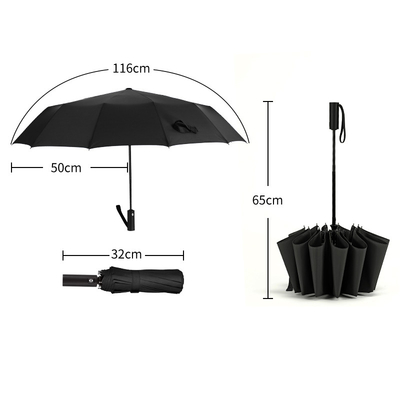 Um guarda-chuva RPET dobrável de 12K de 23 polegadas personalizado com impressão de logotipo e design personalizado
