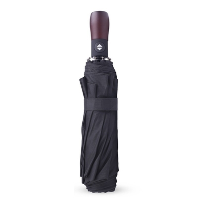 Completamente automático 10 costelas resistente ao vento Máquina de madeira maciça gravada com três guarda-chuva de negócios para homens