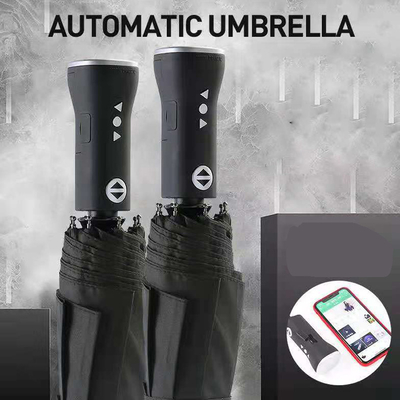 Desenho minimalista Guarda-chuva dobrável totalmente automática com alto-falante Bluetooth recarregável