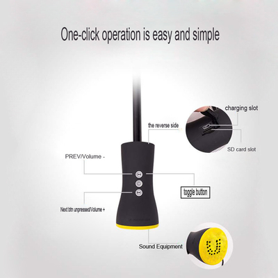 Desenho minimalista Guarda-chuva dobrável totalmente automática com alto-falante Bluetooth recarregável