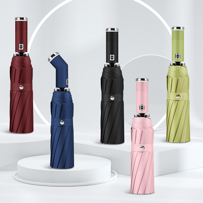 Viajar em luxo Windproof dobrável automático aberto fechado personalizado guarda-chuva LED de cor