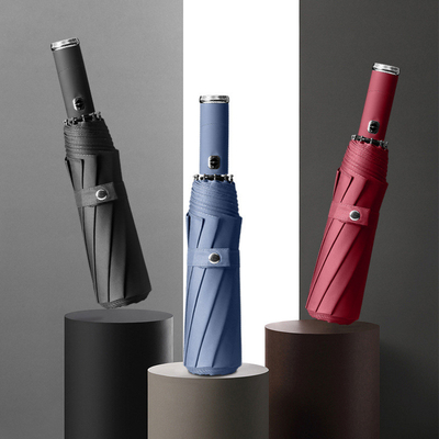 Viajar em luxo Windproof dobrável automático aberto fechado personalizado guarda-chuva LED de cor