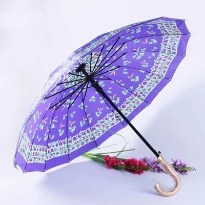 Impressão de logotipo personalizado Guarda-chuva de golfe de 21 polegadas Design clássico de flores para marcas populares