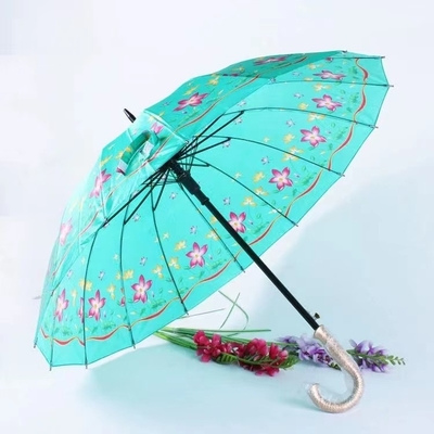 Impressão de logotipo personalizado Guarda-chuva de golfe de 21 polegadas Design clássico de flores para marcas populares