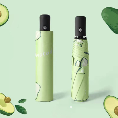 Impressão personalizada de desenhos animados de cerejeiras 3 guarda-chuva dobrável do mercado com tecido de nylon 190T