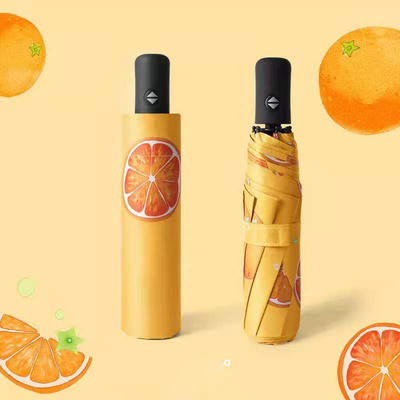 Impressão personalizada de desenhos animados de cerejeiras 3 guarda-chuva dobrável do mercado com tecido de nylon 190T