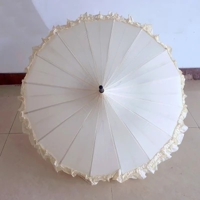 19 polegadas Pagoda Mulher Parasol guarda-chuva de casamento com painel de renda e estilo manual aberto