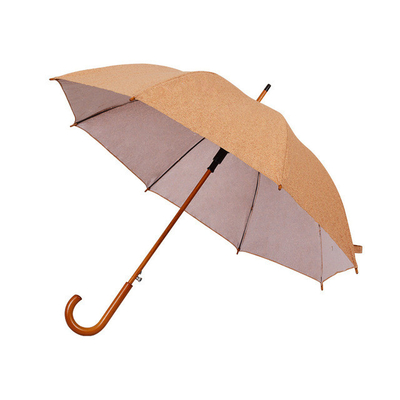 Proteção ecológica guarda-chuva de cortiça com eixo de madeira e alça de 105 cm de diâmetro aberto