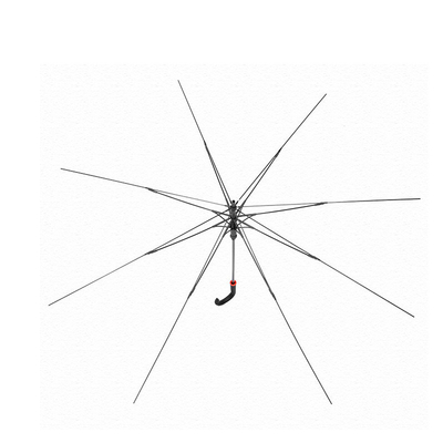 Design minimalista All in 1 8 Quadro de guarda-chuva com cinto de cotovelo reto de fibra de vidro