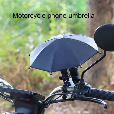 Quadro de metal guarda-chuva de motocicleta prateada com controle manual e protetor solar espessante