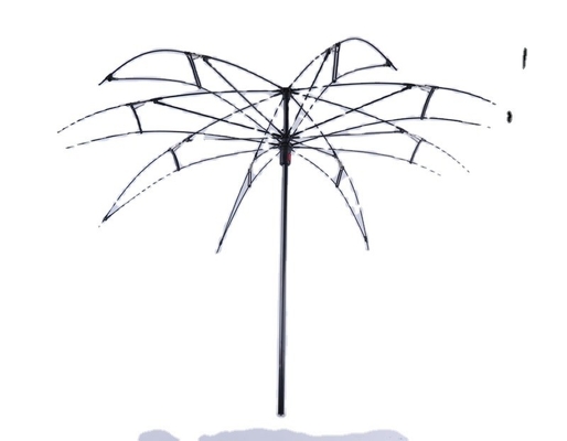 Quadro de guarda-chuva de tecido de nylon de 210T com 8 ossos, mão aberta, função reversa e tampa de ferro