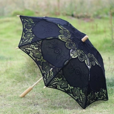Fibra de vidro costelas guarda-chuva de moda para cerimônia de casamento renda favores de casamento guarda-chuvas