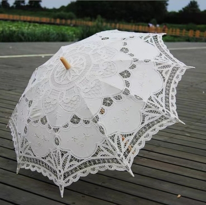 Fibra de vidro costelas guarda-chuva de moda para cerimônia de casamento renda favores de casamento guarda-chuvas