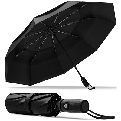 Cor personalizada Resistente ao vento Mochila dobrável pequena guarda-chuva para camada dupla falsa