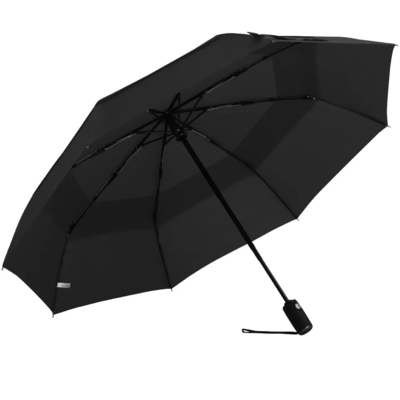 Cor personalizada Resistente ao vento Mochila dobrável pequena guarda-chuva para camada dupla falsa