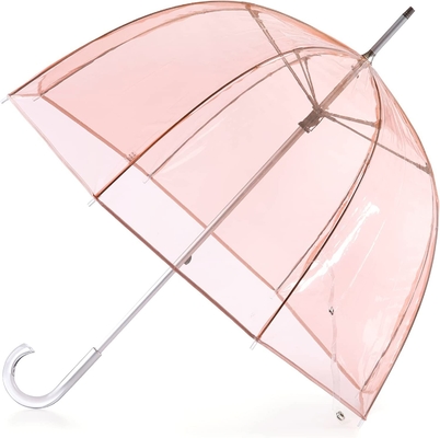 Logotipo impresso sob medida ou padrão Um guarda-chuva de cúpula clara para senhora 23 polegadas 8k Black Metal Frame