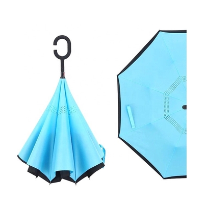 Pongee colorido de 23 polegadas 8k 190T Personalizado Compacto Invertido Um guarda-chuva