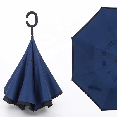 Pongee colorido de 23 polegadas 8k 190T Personalizado Compacto Invertido Um guarda-chuva
